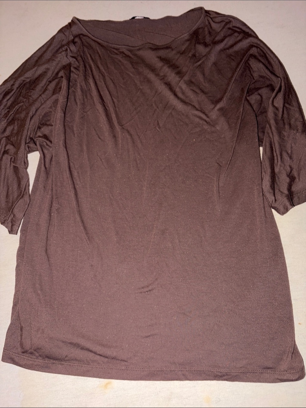 Womens OS Brown Crew Neck Shirt